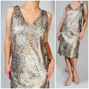 JOSIE NATORI sequins shift dress size 8